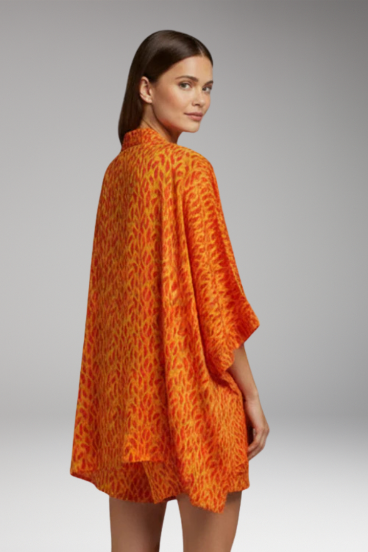 Women's Set with Kimono Top and Drawstring Shorts