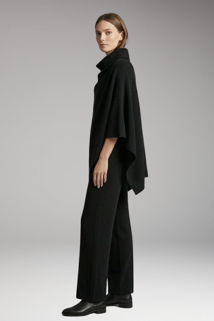 Women's Set with Poncho and Wide-Leg Pants