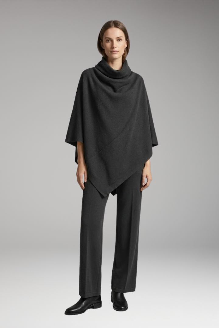 Women's Set with Poncho and Wide-Leg Pants