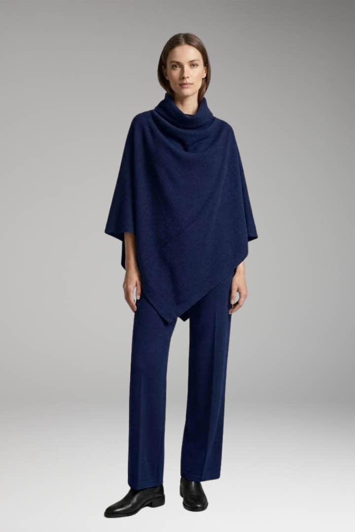 Women's Set with Poncho and Wide-Leg Pants