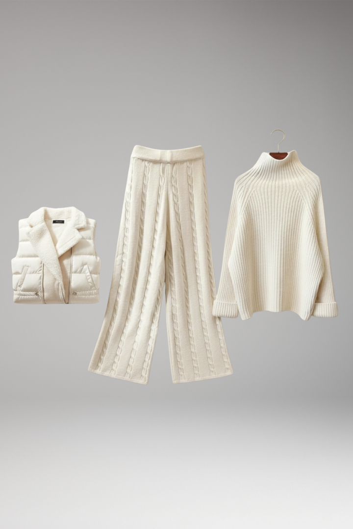 Women’s Set with Turtleneck and Wide-Leg Pants