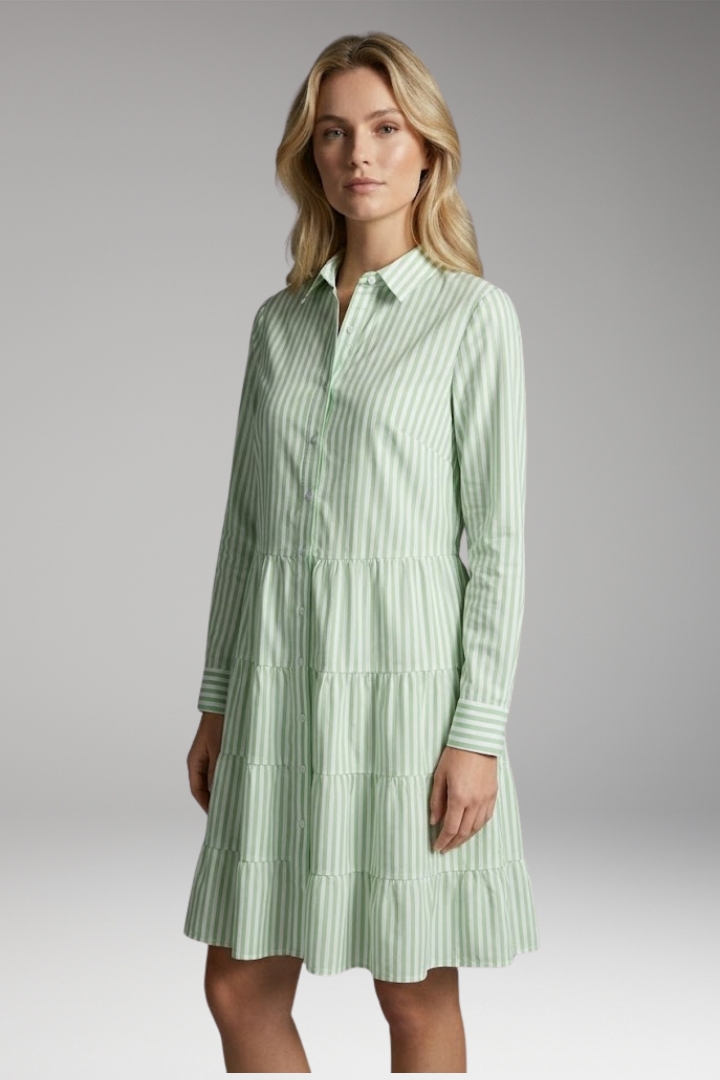 Women's Shirt Dress with Collar and Button Front