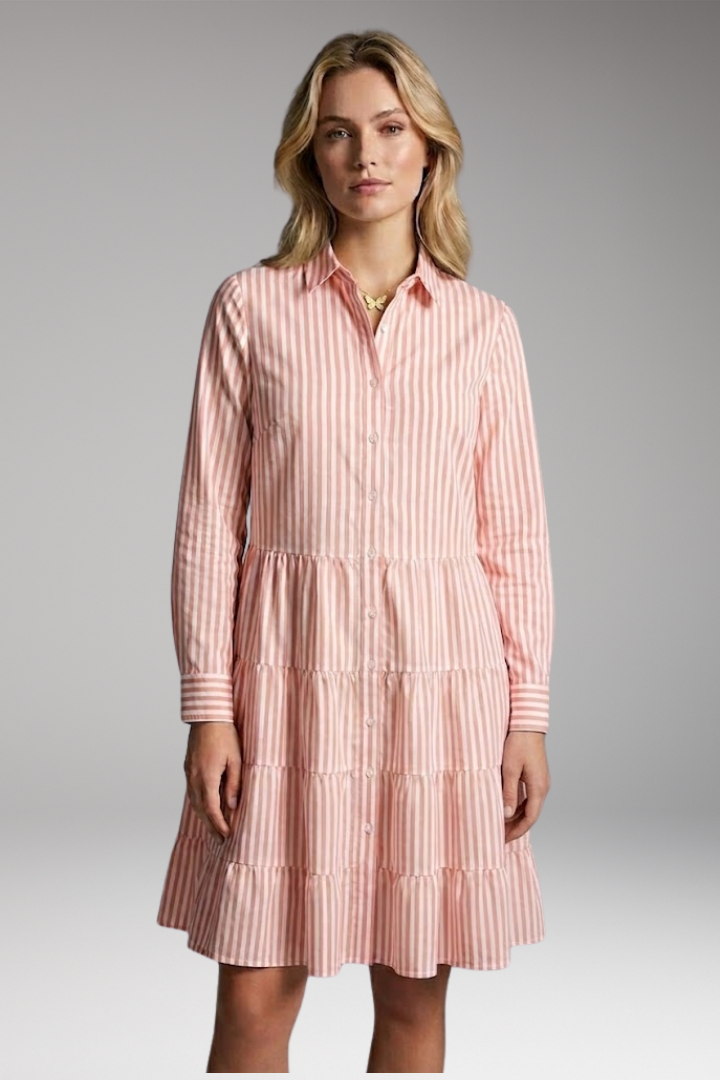 Women's Shirt Dress with Collar and Button Front