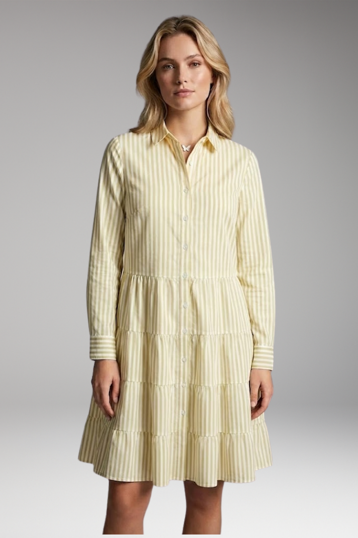 Women's Shirt Dress with Collar and Button Front