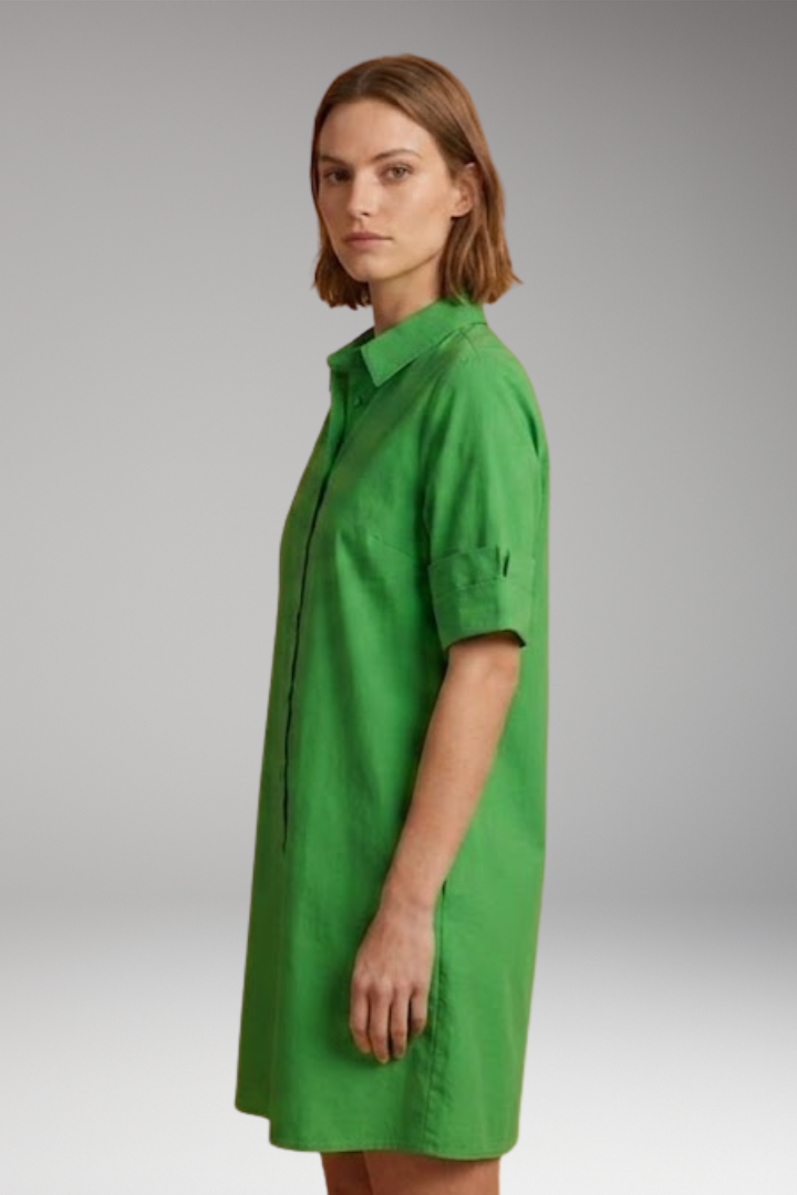 Women's Shirt Dress with Relaxed Silhouette and Button Closure