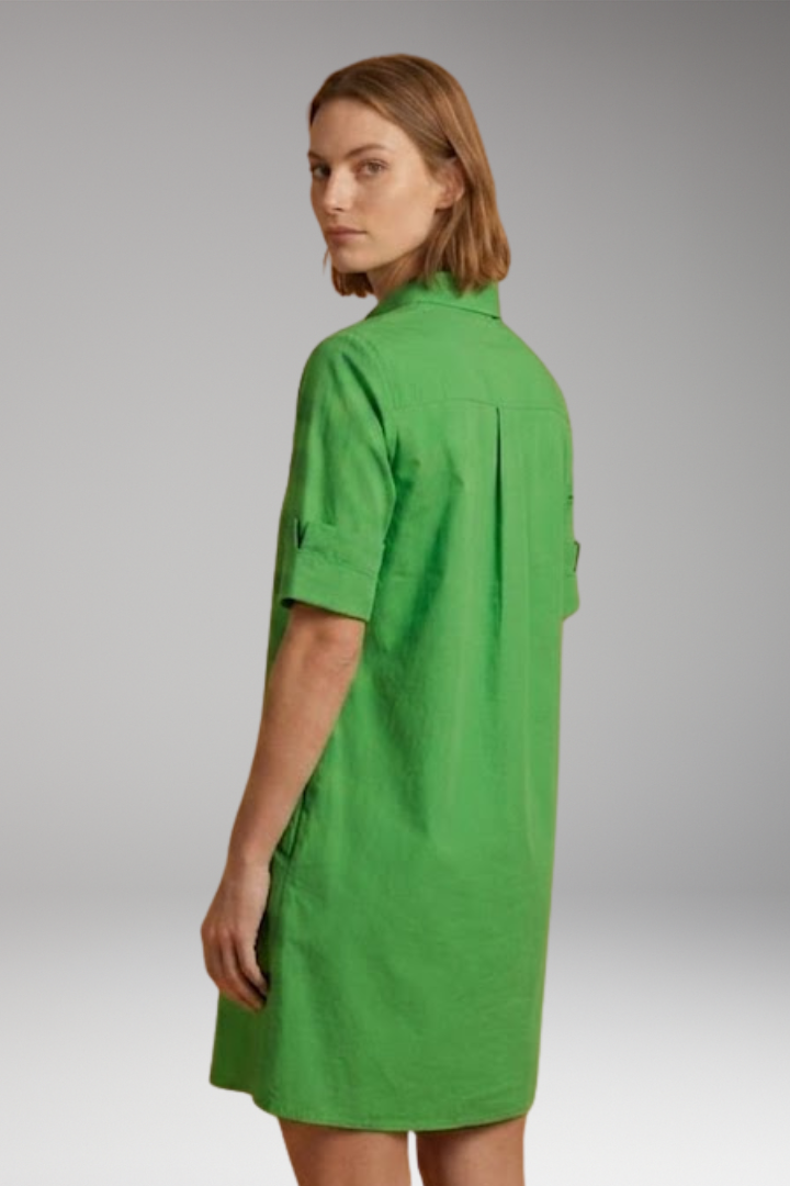 Women's Shirt Dress with Relaxed Silhouette and Button Closure