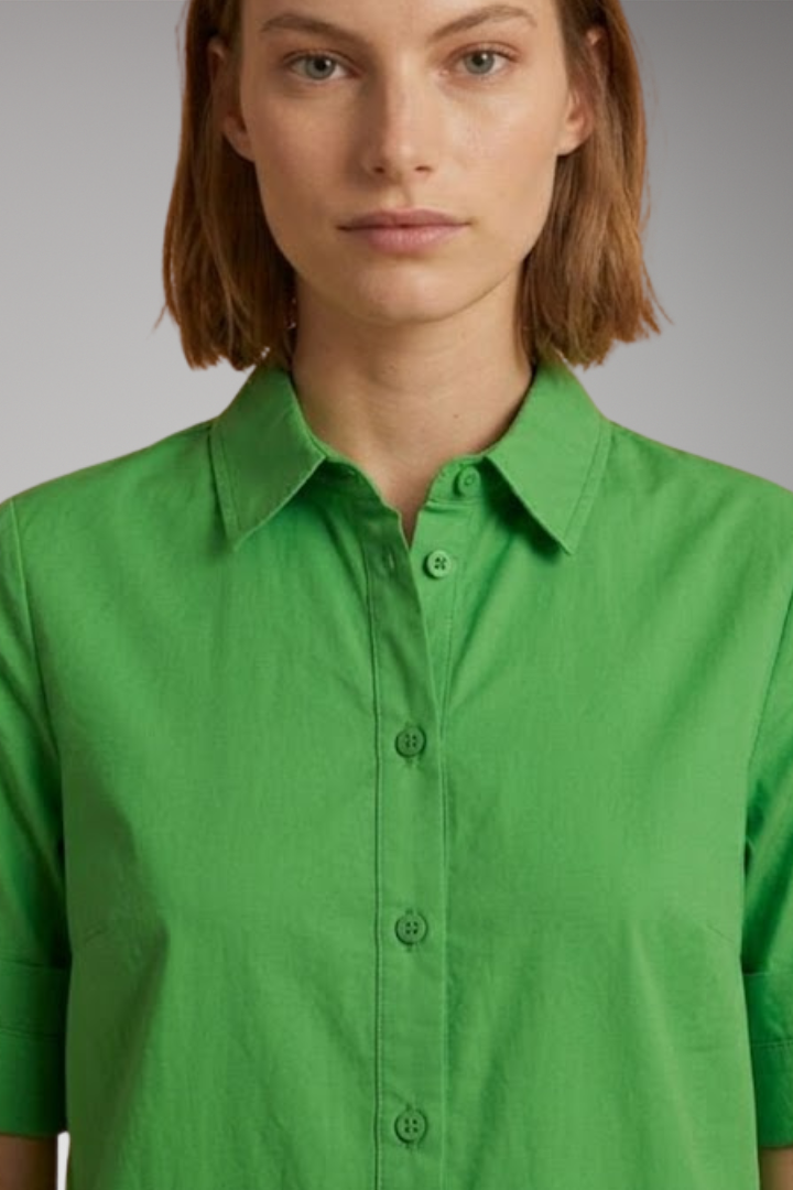 Women's Shirt Dress with Relaxed Silhouette and Button Closure