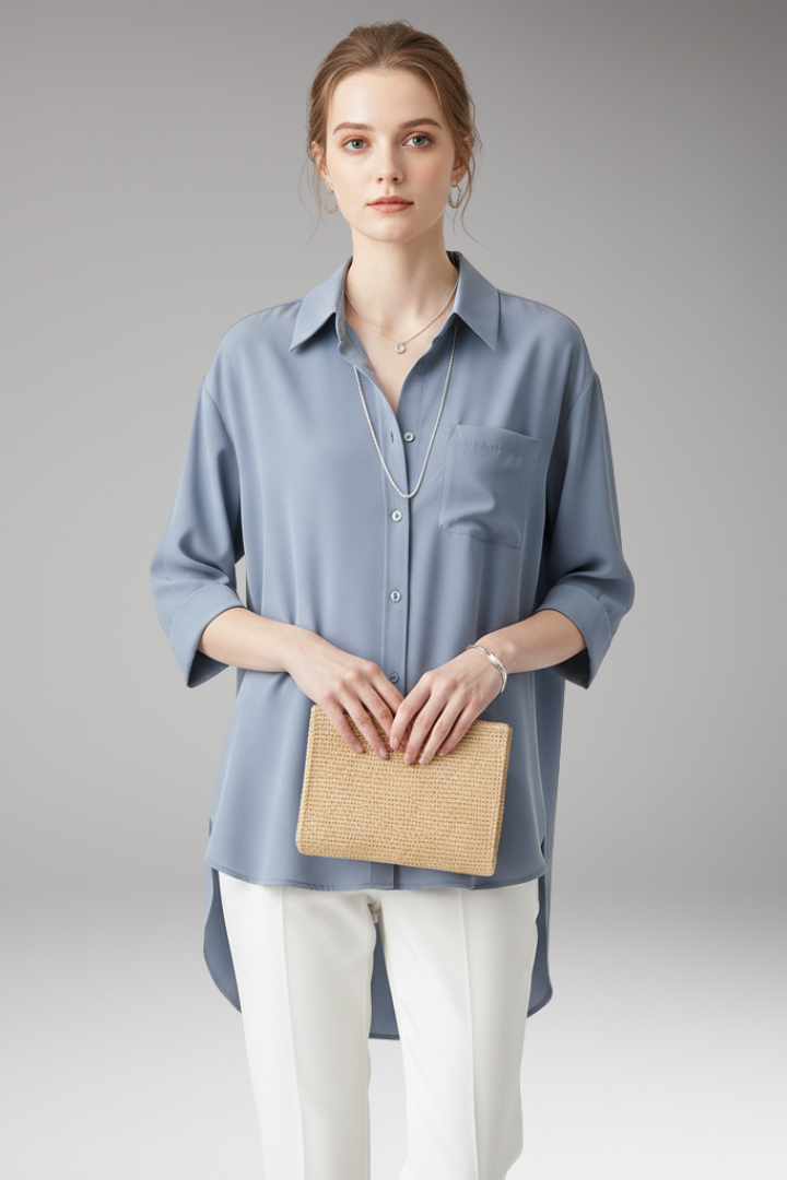 Women's Shirt with Button Front and Chest Pocket