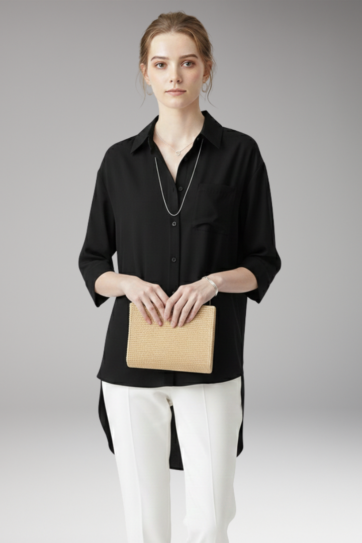 Women's Shirt with Button Front and Chest Pocket