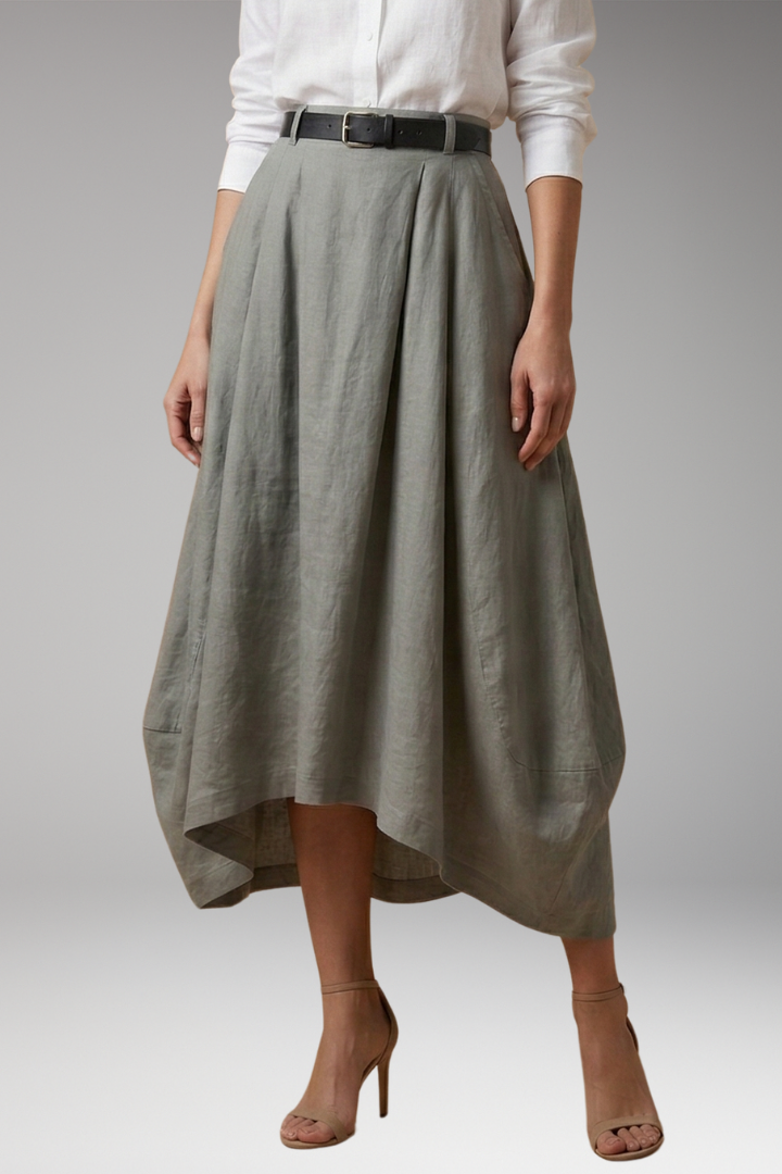 Women's Skirt with Asymmetrical Draped Design