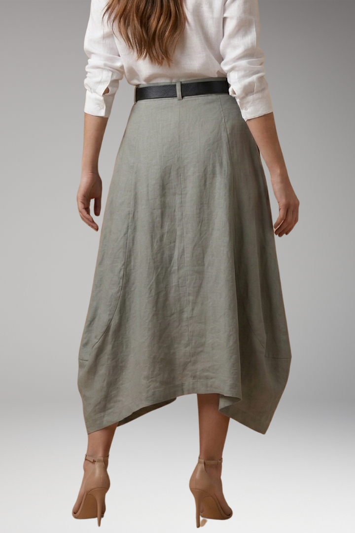 Women's Skirt with Asymmetrical Draped Design