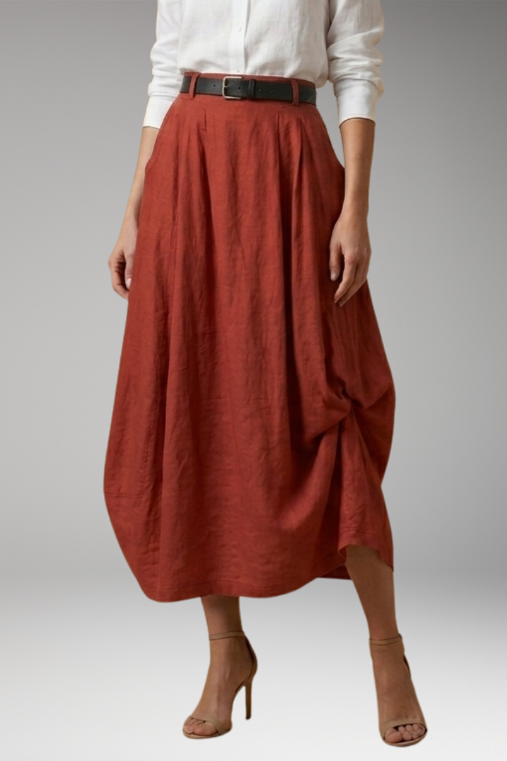 Women's Skirt with Asymmetrical Draped Design