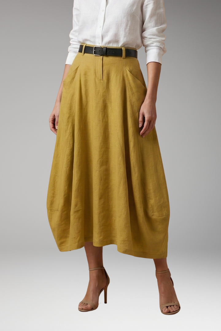 Women's Skirt with Asymmetrical Draped Design