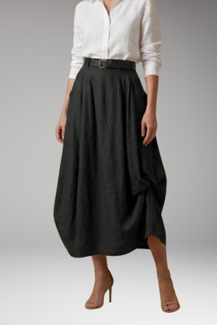 Women's Skirt with Asymmetrical Draped Design
