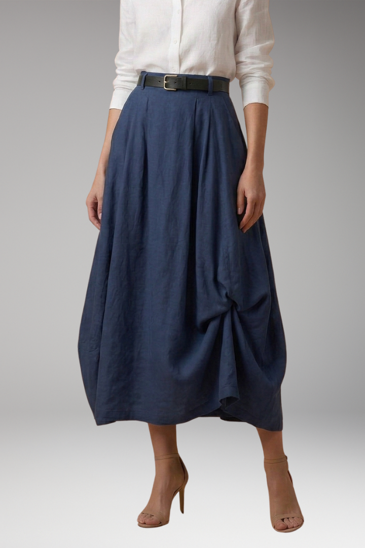 Women's Skirt with Asymmetrical Draped Design