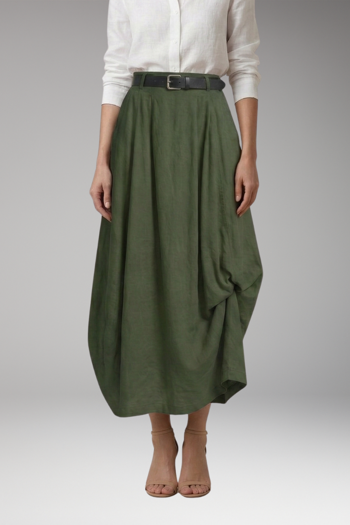 Women's Skirt with Asymmetrical Draped Design