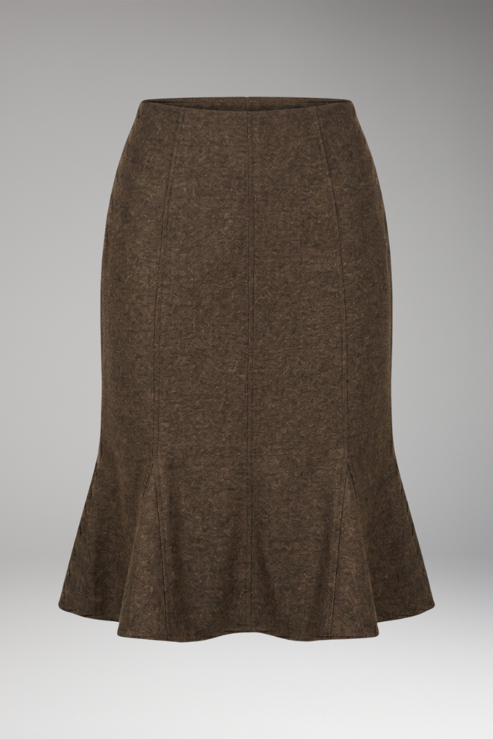 Women's Skirt with High-Waist and Knee-Length