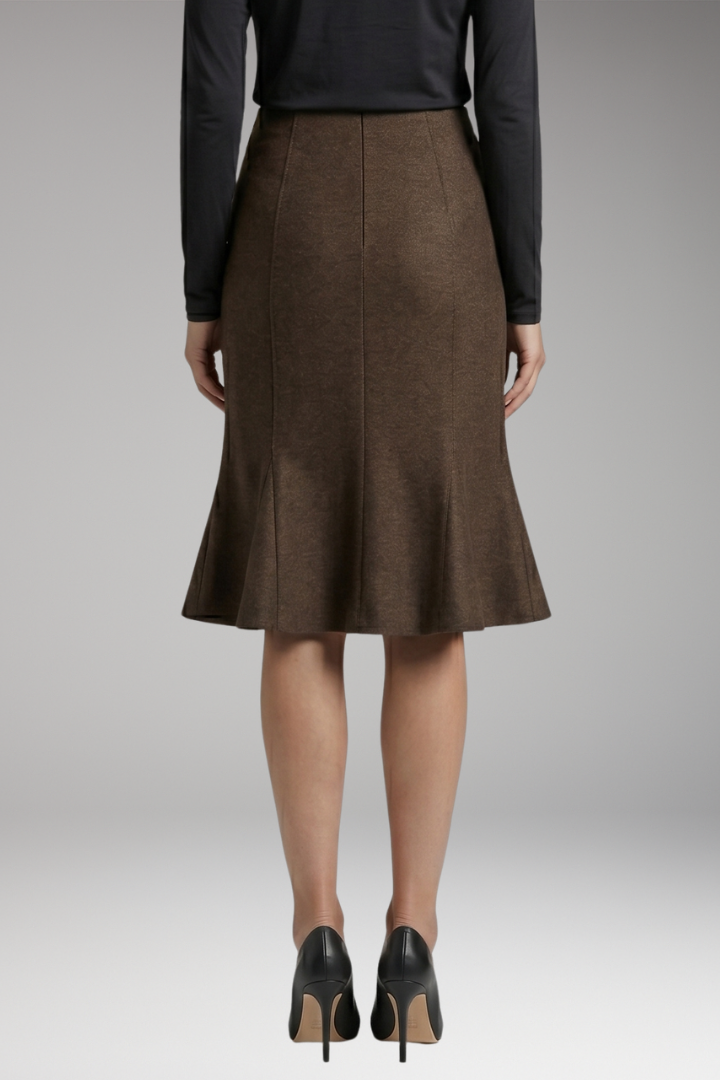 Women's Skirt with High-Waist and Knee-Length