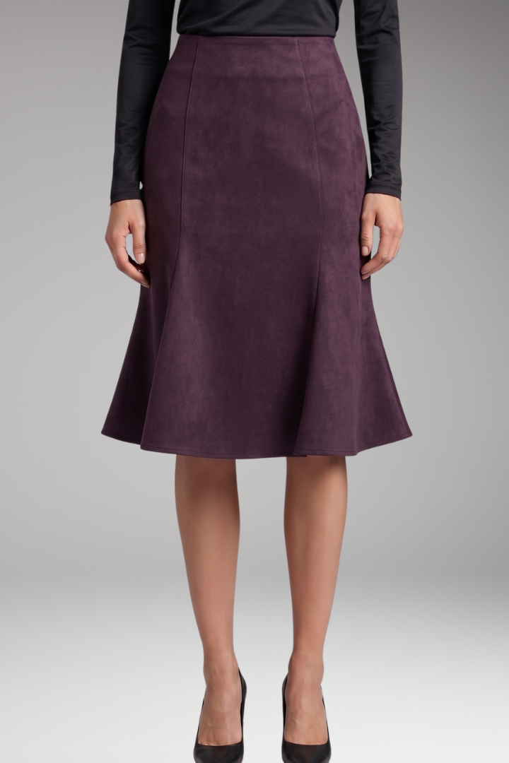 Women's Skirt with High-Waist and Knee-Length