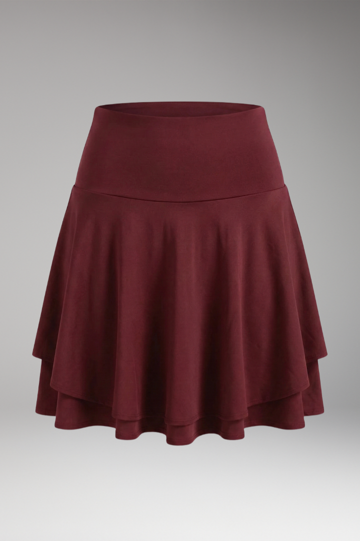 Women's Skirt with High-Waist and Layered Design