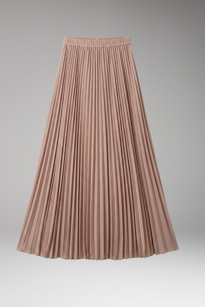 Women's Skirt with High-Waist and Pleated Design