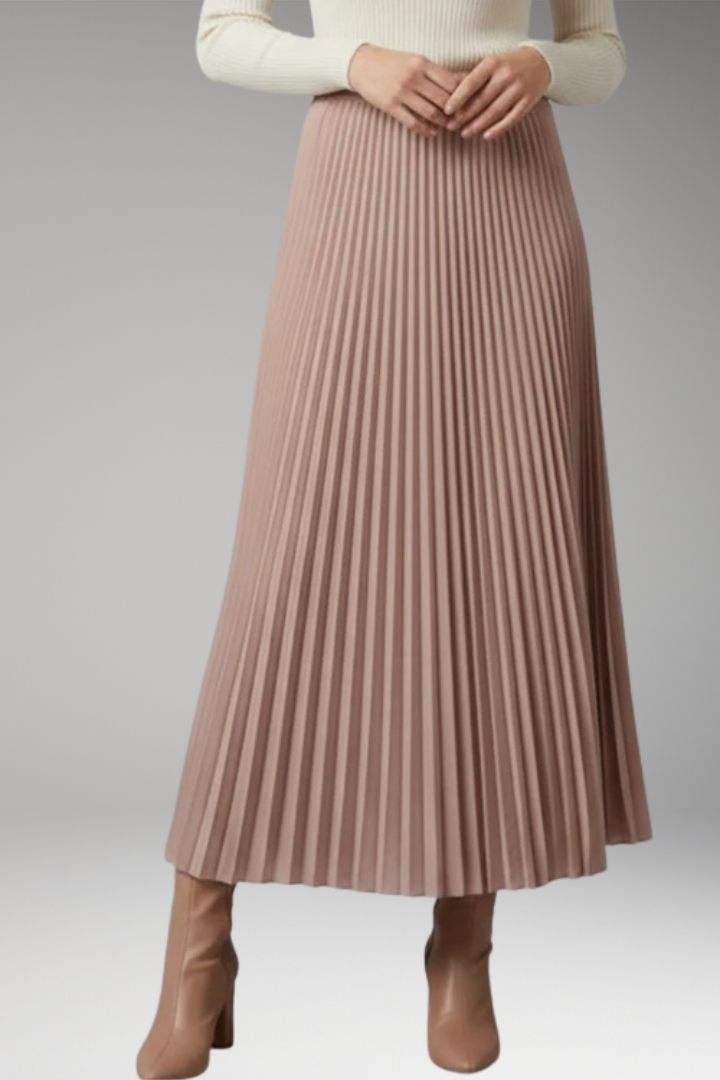 Women's Skirt with High-Waist and Pleated Design