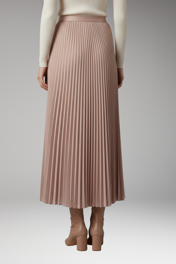 Women's Skirt with High-Waist and Pleated Design