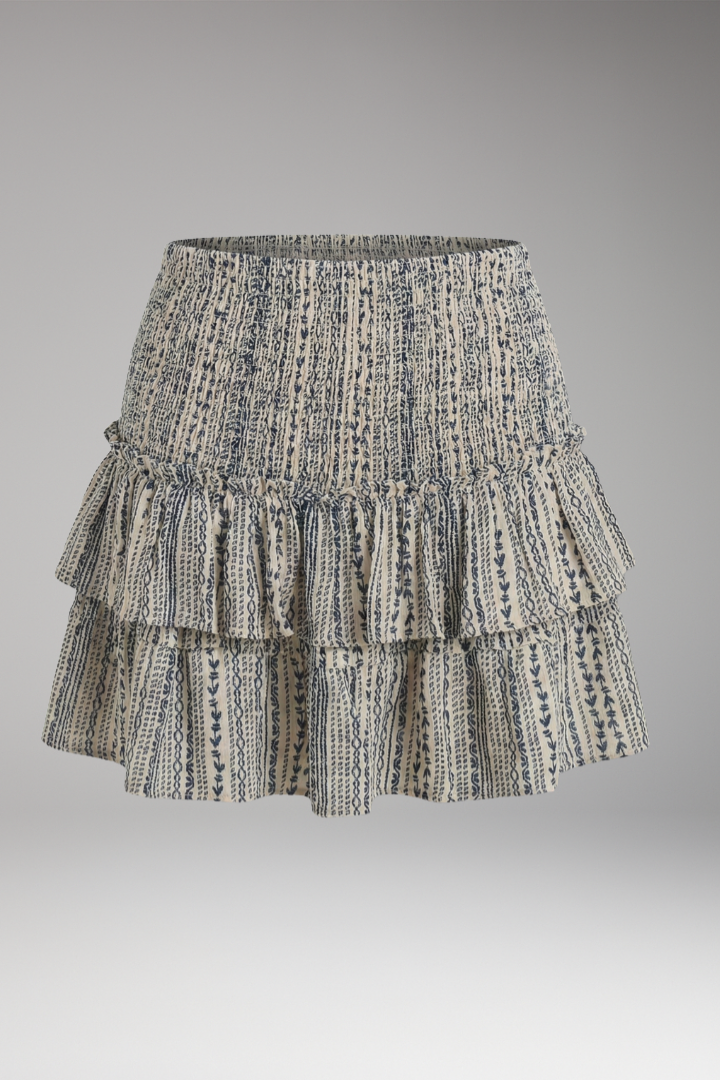 Women's Skirt with High-Waist and Tiered Layers