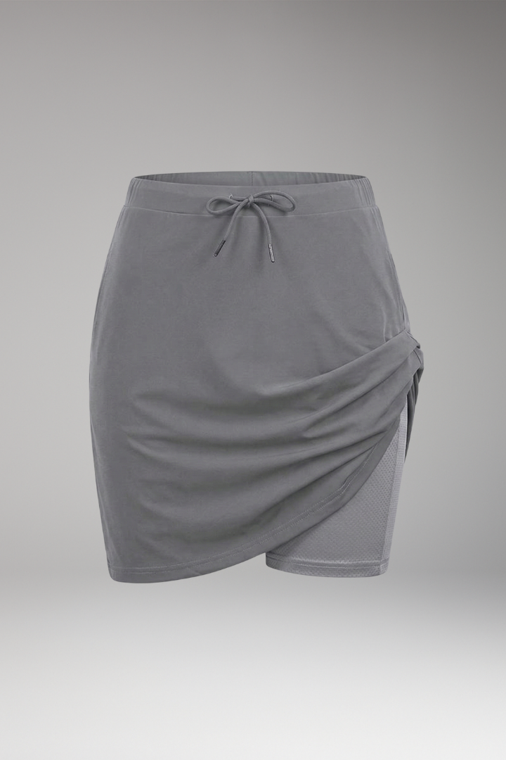 Women's Skirt with High Waist and Draped Design