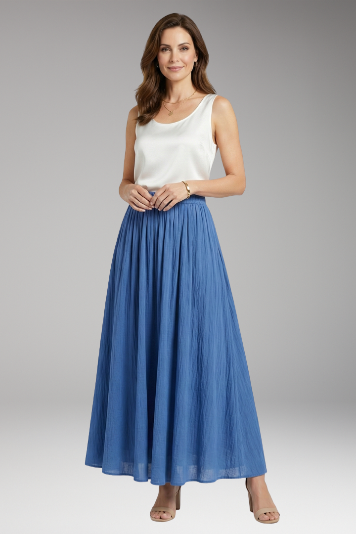 Women's Skirt with High Waist and Flowing Silhouette