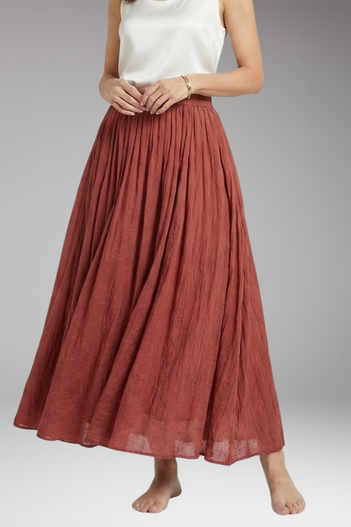 Women's Skirt with High Waist and Flowing Silhouette