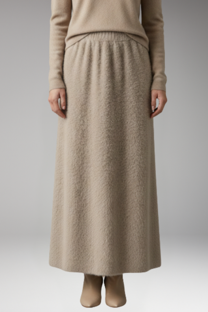 Women's Skirt with High Waist and Full Length