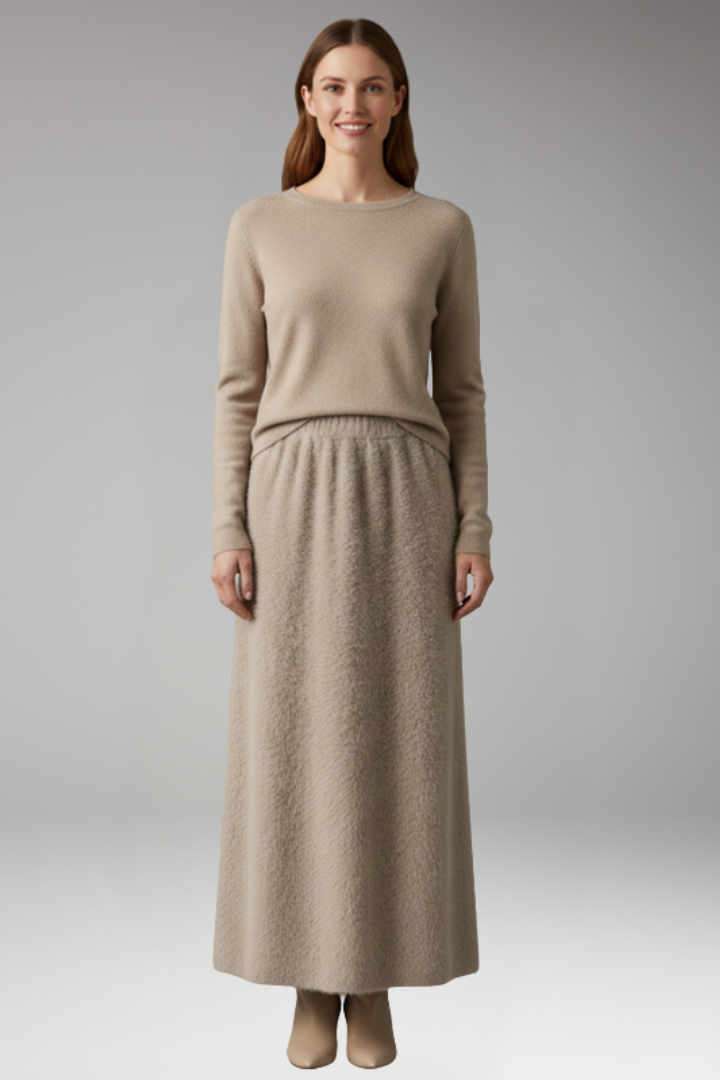 Women's Skirt with High Waist and Full Length