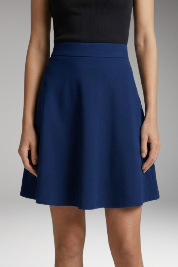 Women's Skirt with High Waist and Knee-Length