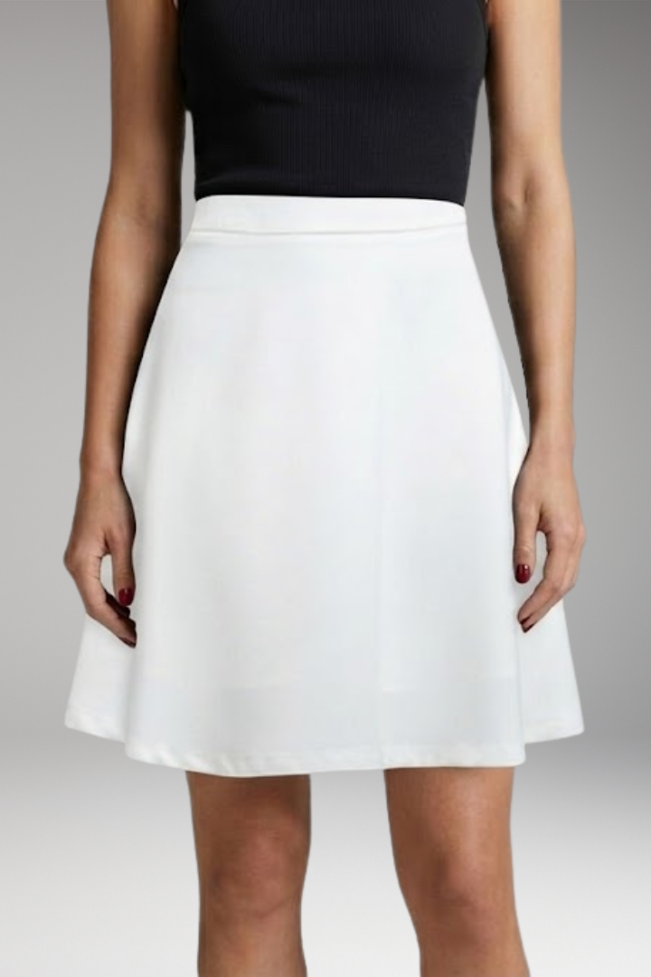 Women's Skirt with High Waist and Knee-Length