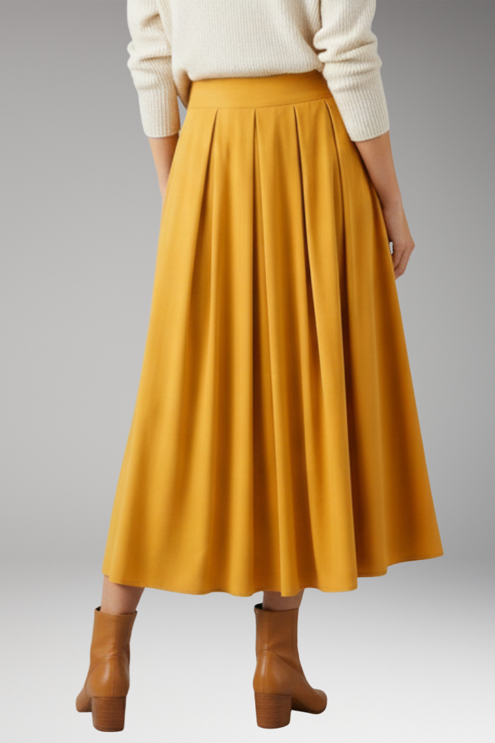 Women's Skirt with High Waist and Pleated Design