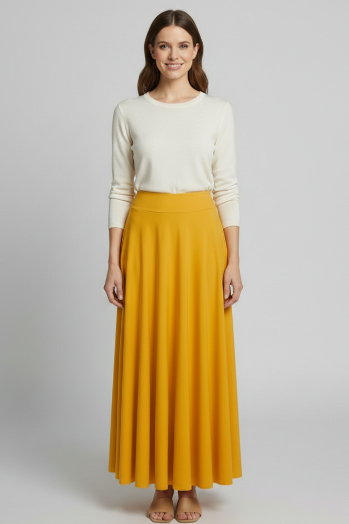 Women's Skirt with High Waist and Pockets