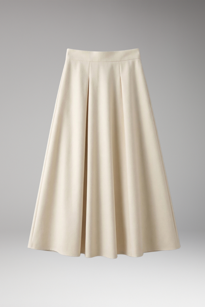 Women's Skirt with High Waist and Side Pockets