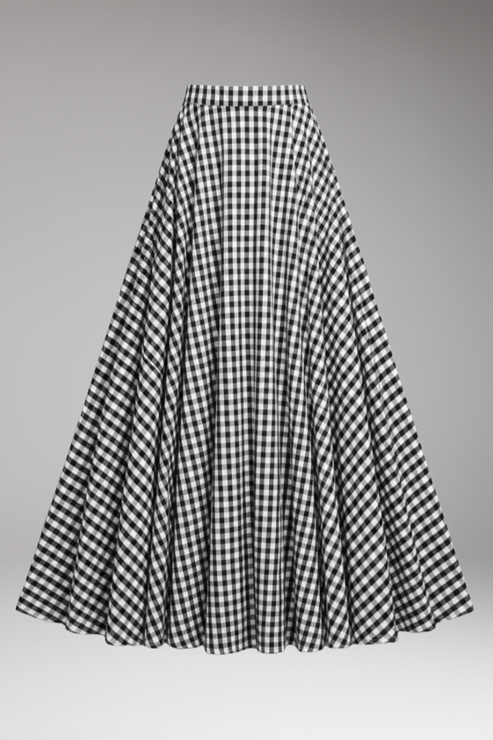Women's Skirt with High Waist and Side Pockets