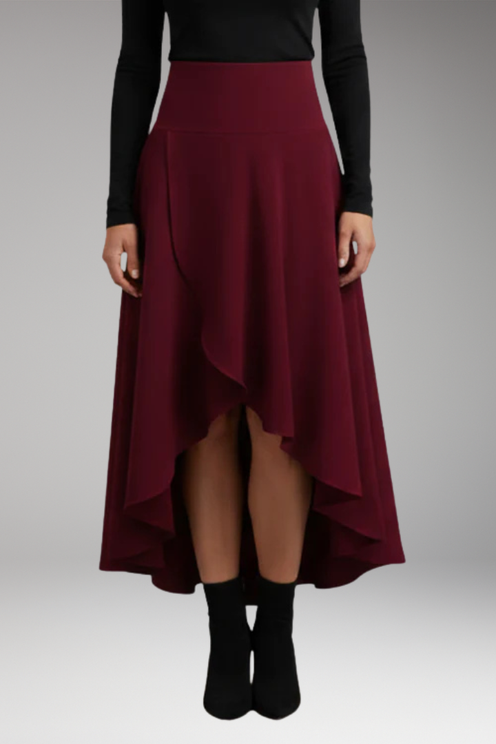 Women's Skirt with Pleated Design and Layered Hem