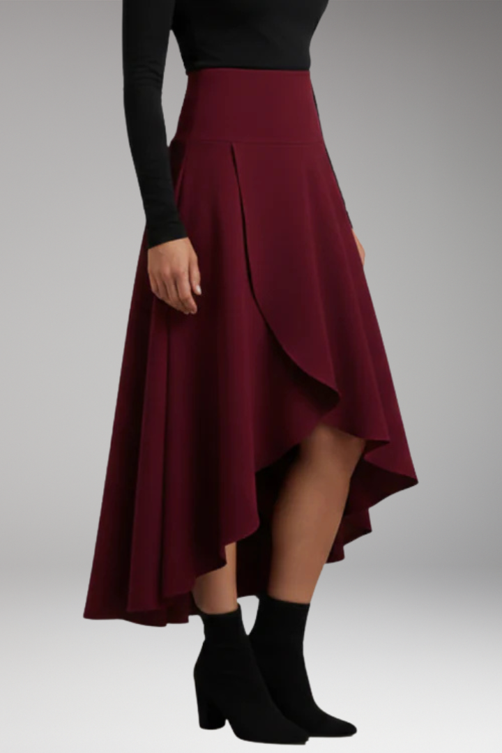 Women's Skirt with Pleated Design and Layered Hem