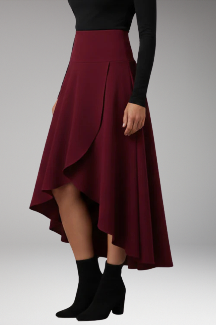 Women's Skirt with Pleated Design and Layered Hem