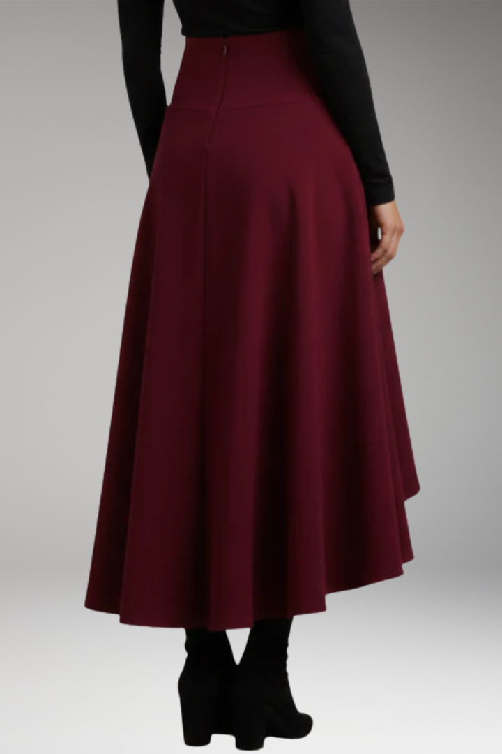 Women's Skirt with Pleated Design and Layered Hem