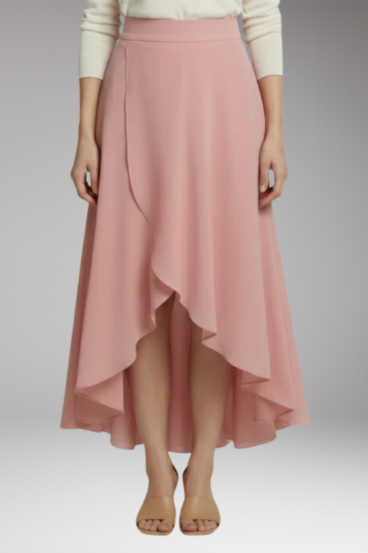 Women's Skirt with Pleated Design and Layered Hem