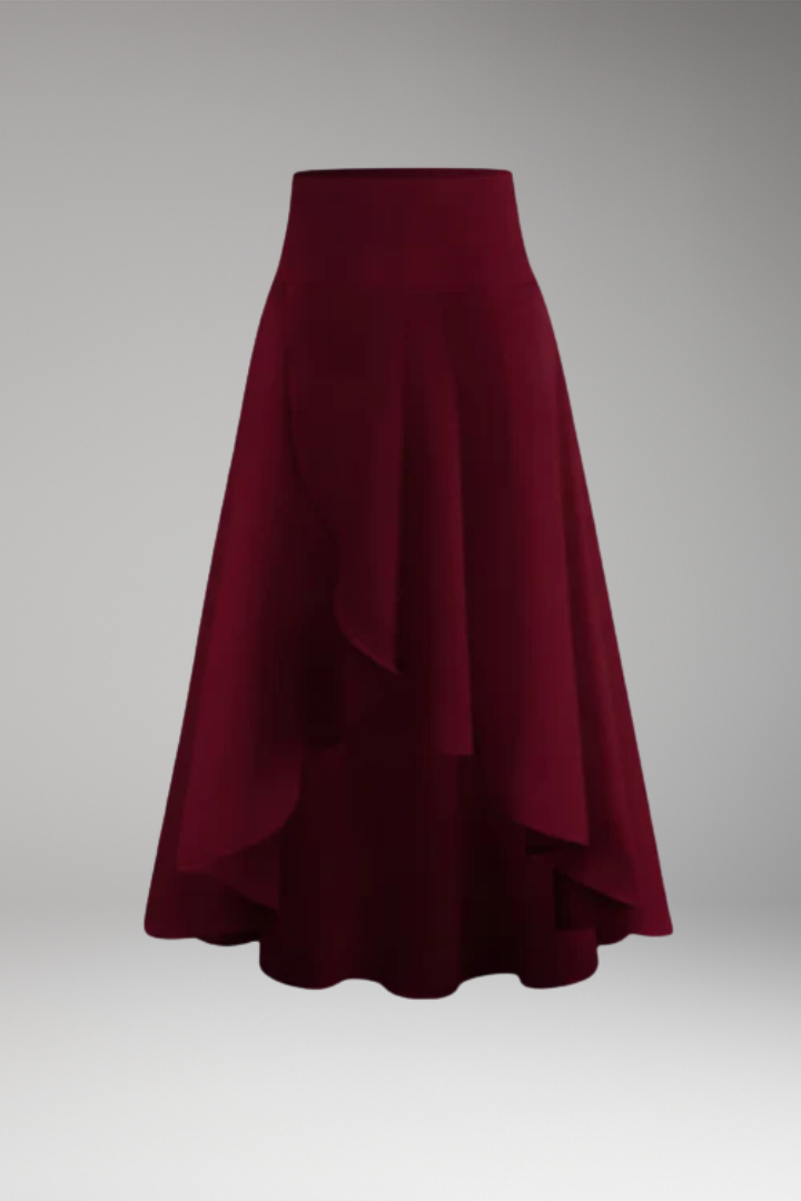 Women's Skirt with Pleated Design and Layered Hem