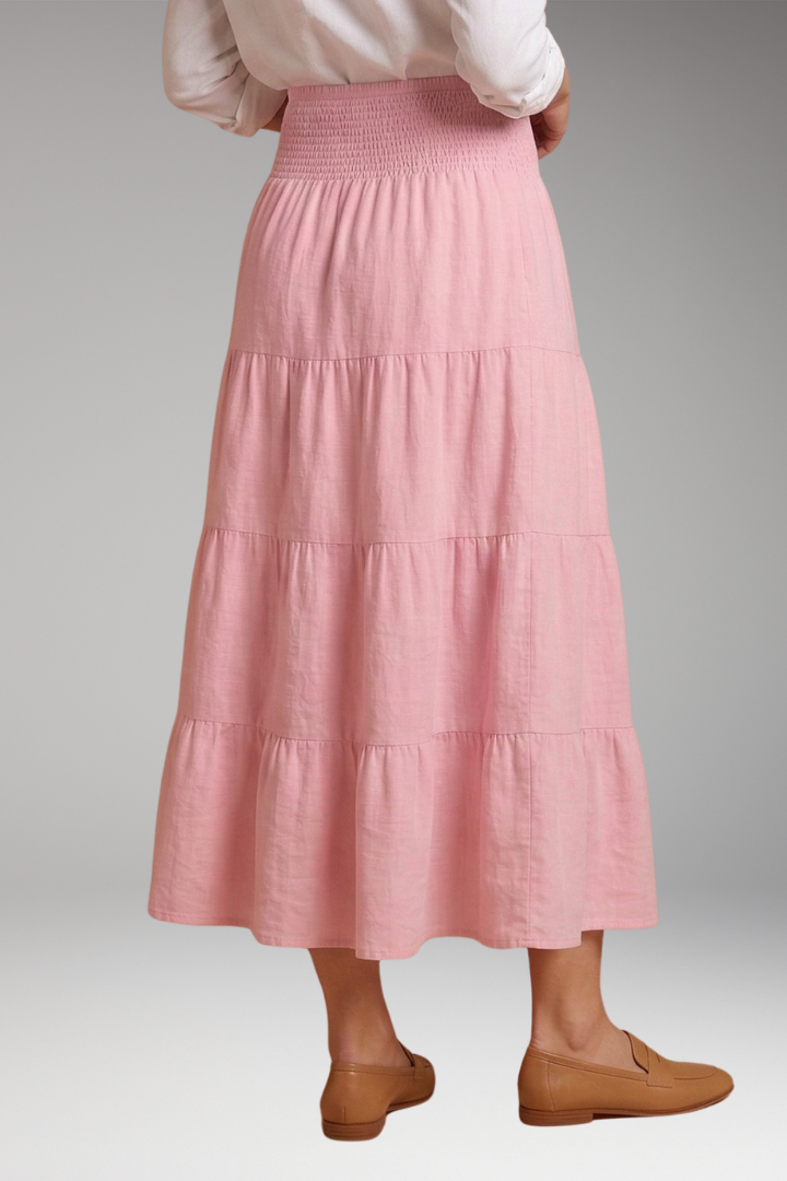 Women's Skirt with Tiered Layers and Drawstring