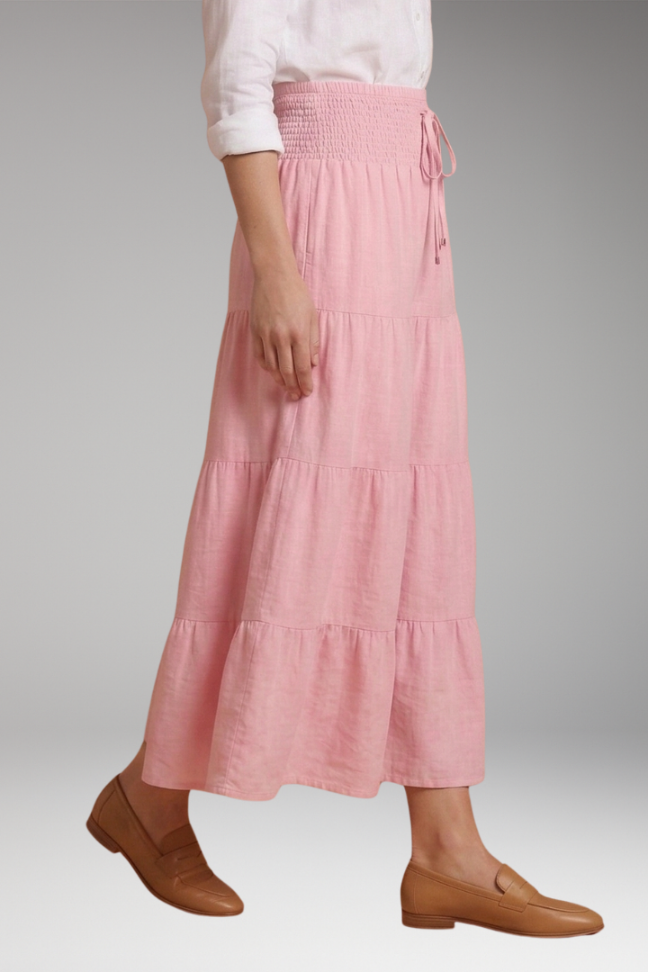 Women's Skirt with Tiered Layers and Drawstring