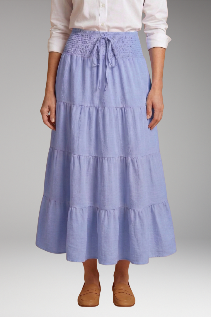 Women's Skirt with Tiered Layers and Drawstring