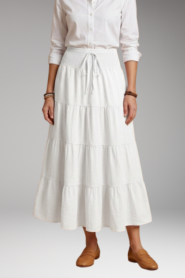 Women's Skirt with Tiered Layers and Drawstring