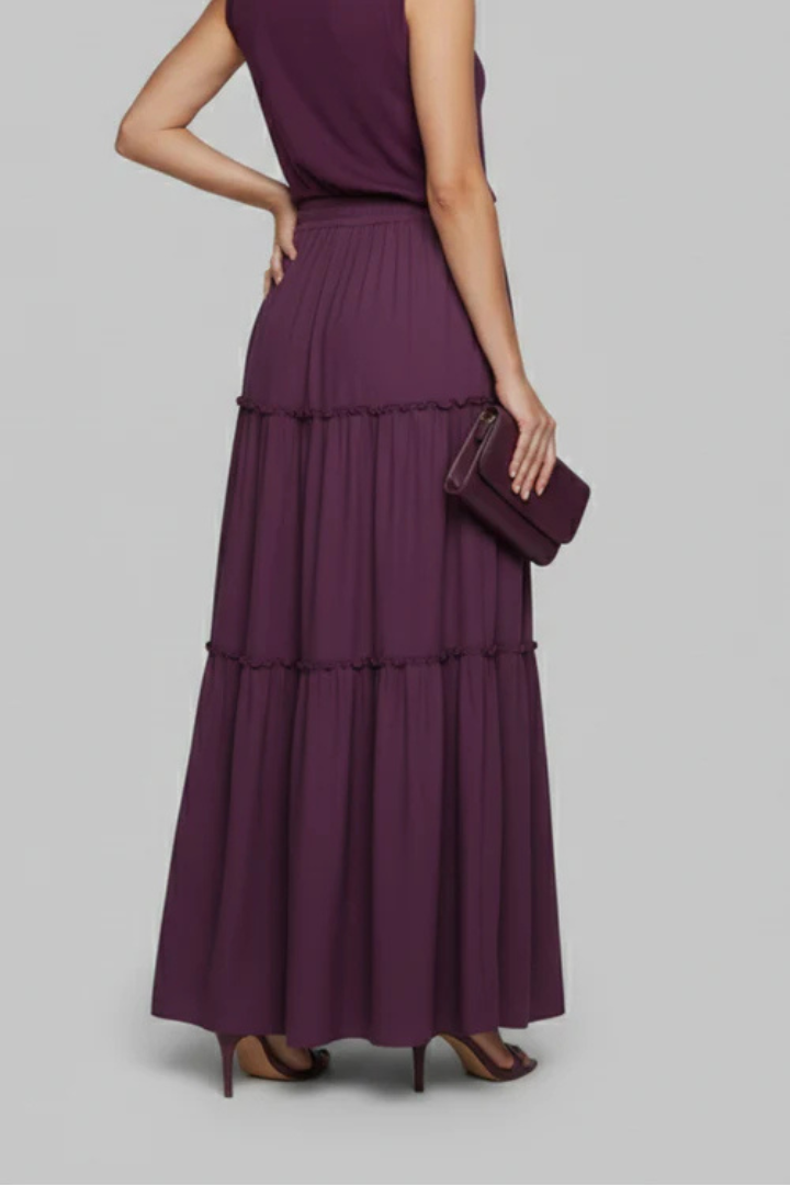 Women's Skirt with Tiered Layers and Waistband